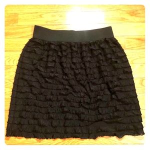 Black ruffle skirt